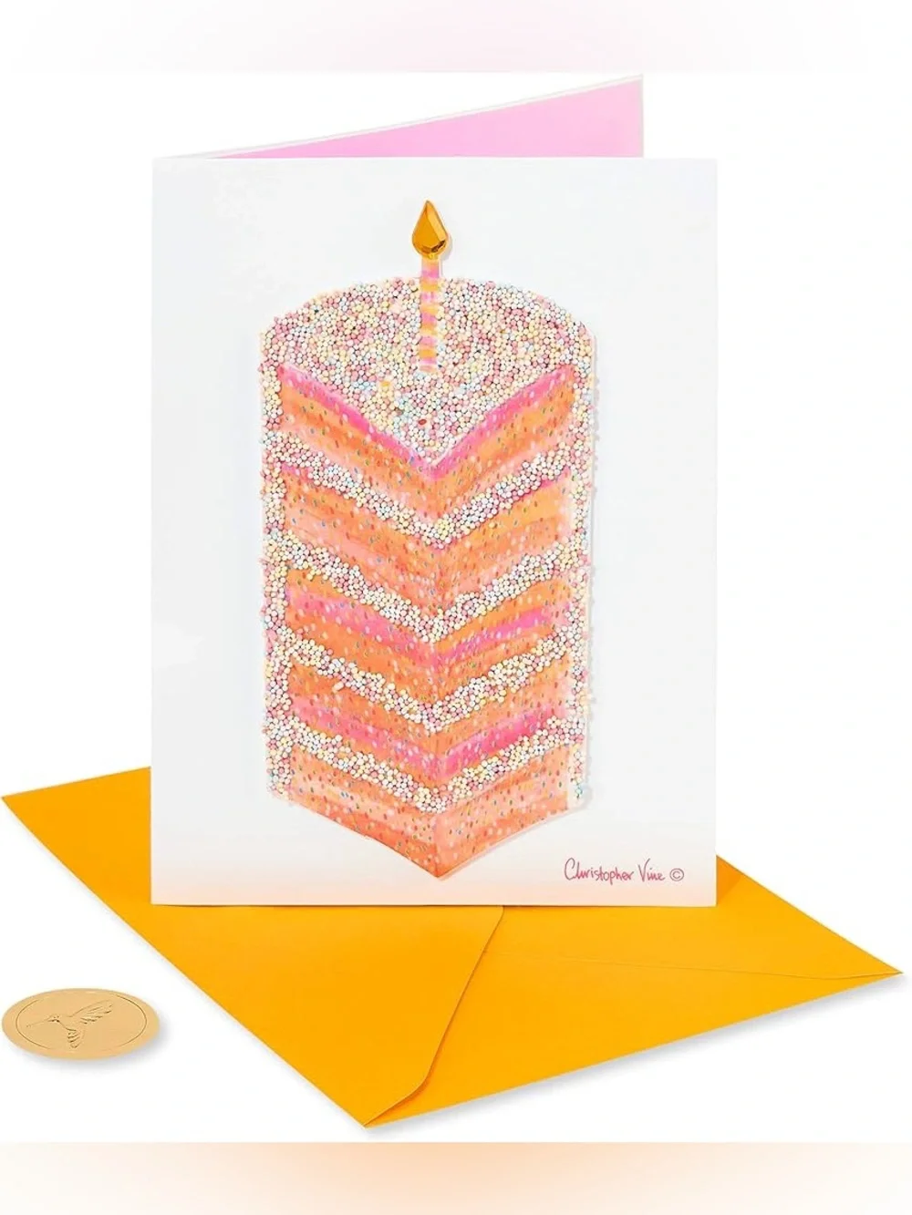 🆕Papyrus-Artist Christopher Vine Cake Slice Birthday Greeting Card